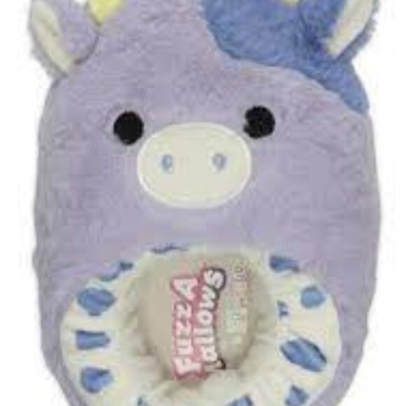Squishmallows Toddlers Kids Bubba The Cow Purple Plush Slippers New - Picture 1 of 3
